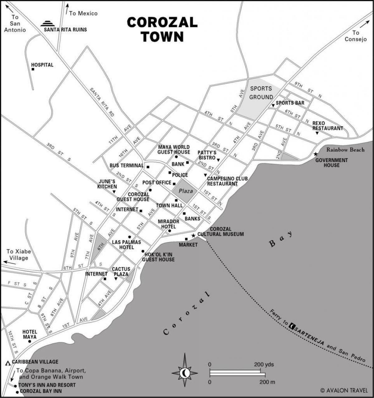 carte de corozal town Belize