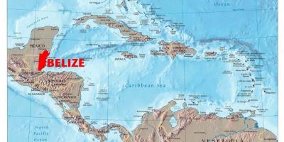 Carte de Belize en amérique centrale