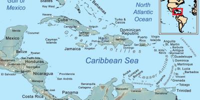 Carte de Belize et les îles environnantes