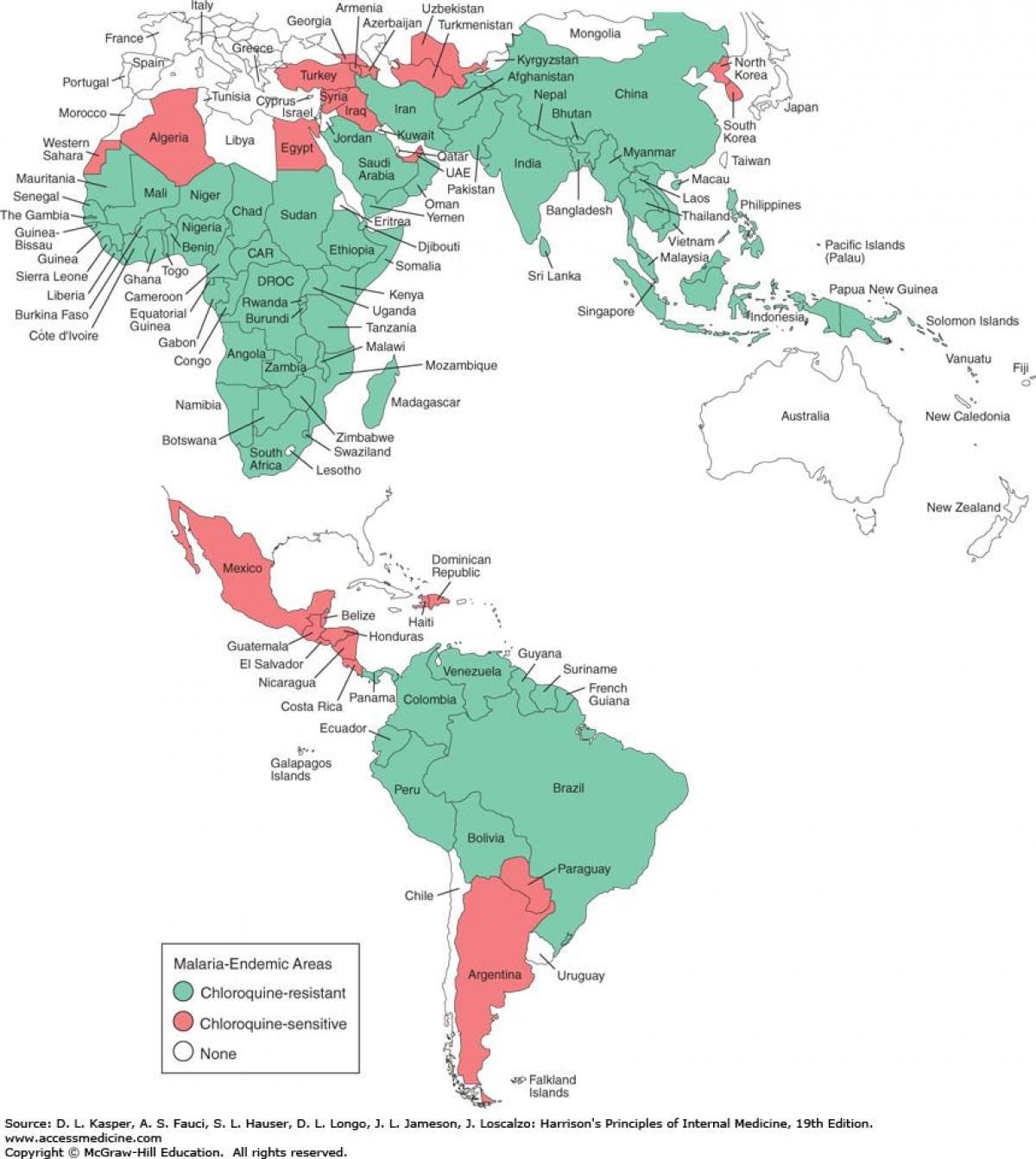 Carte de Belize paludisme 