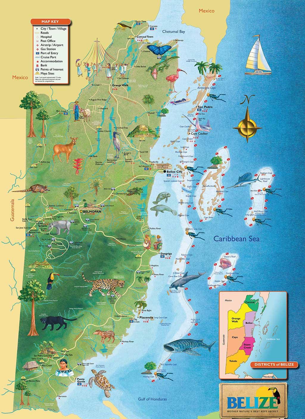 Belize port de la carte