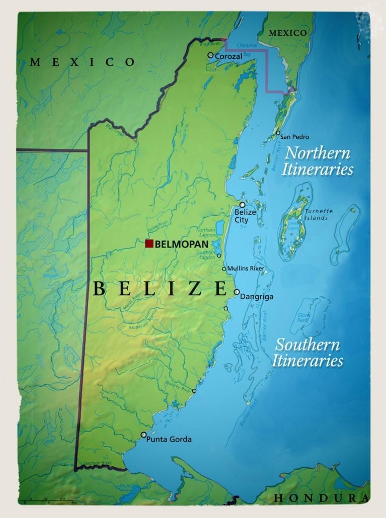 Carte de Belize voile