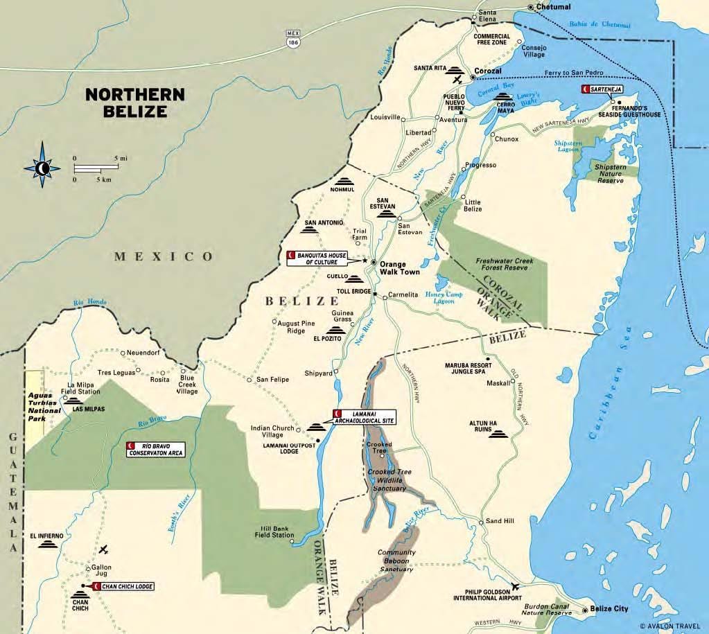 Carte de sibun de la rivière Belize