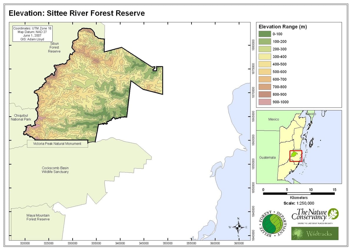 Carte de sittee river Belize
