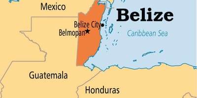 La carte de belmopan Belize