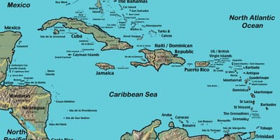 Carte des caraïbes Belize