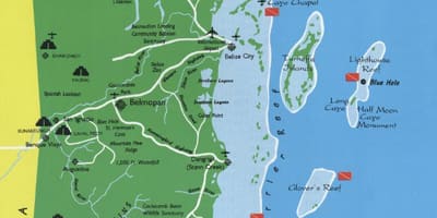 Carte de Belize plongée