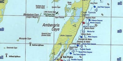 Carte de Belize plongée en apnée