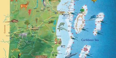 Belize port de la carte