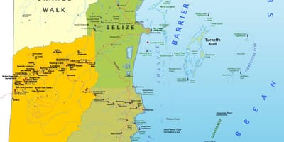 Carte de Belize avec village