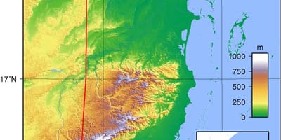 Carte de physique Belize