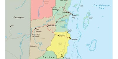 Carte politique de Belize