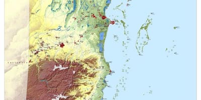 La carte topographique Belize
