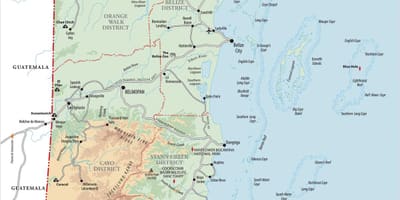 Carte ofBelize tourisme village 